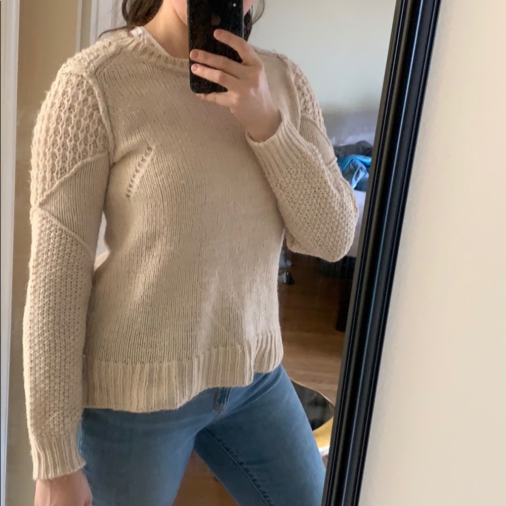 Pink Rose Cream Sweater